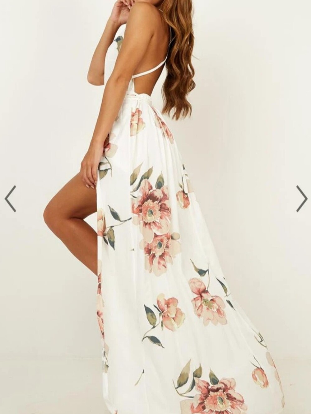 Showpo Shine Through Floral Plunge Maxi Dress with High Slit NWT Medium - Picture 3 of 10